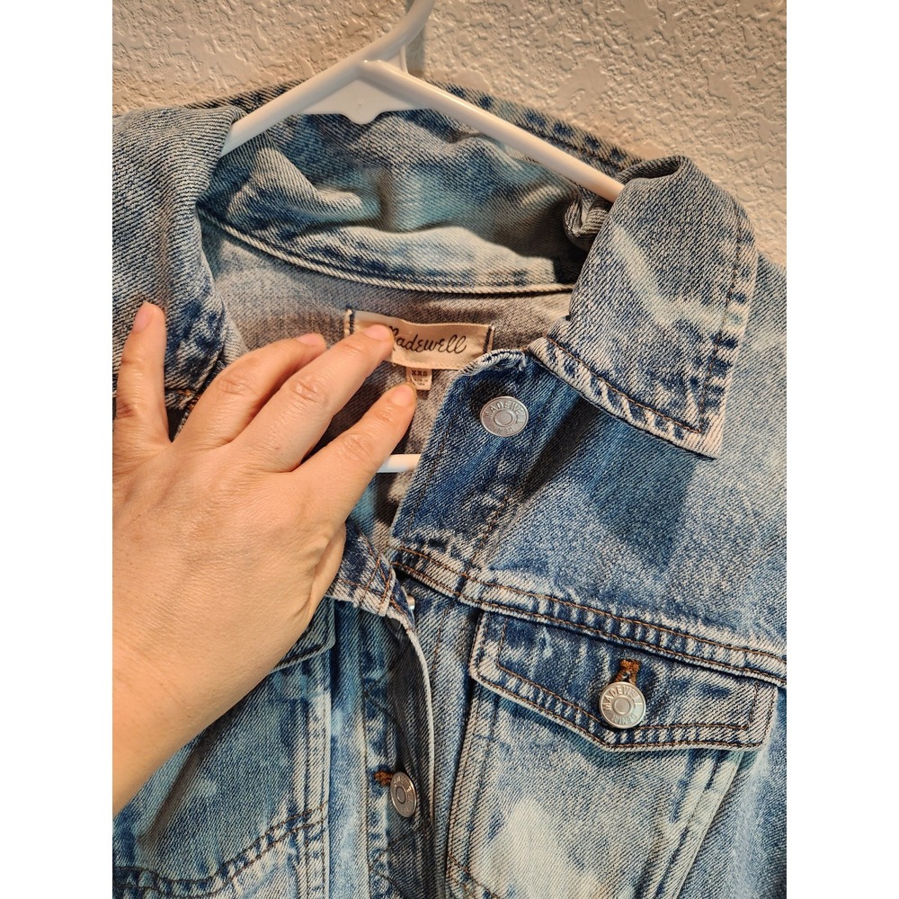 Madewell Distressed Bleach Denim Jacket, Size XS - Picture 4 of 5